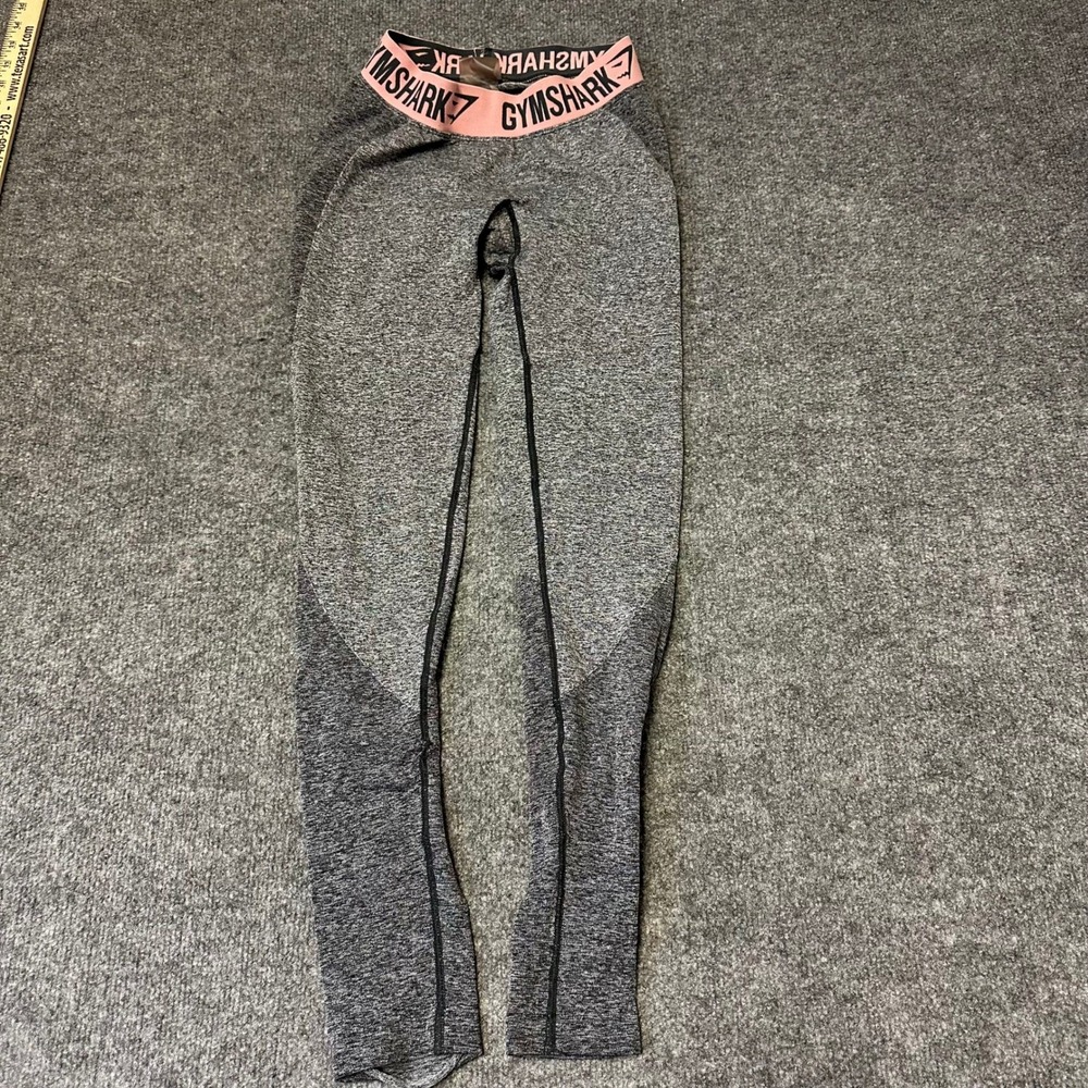 Gymshark Leggings Womens Size XS Grey Marl Pink Flex Seamless High Waisted Gym
